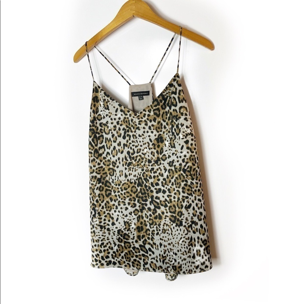 Banana Republic leopard racerback tank XL